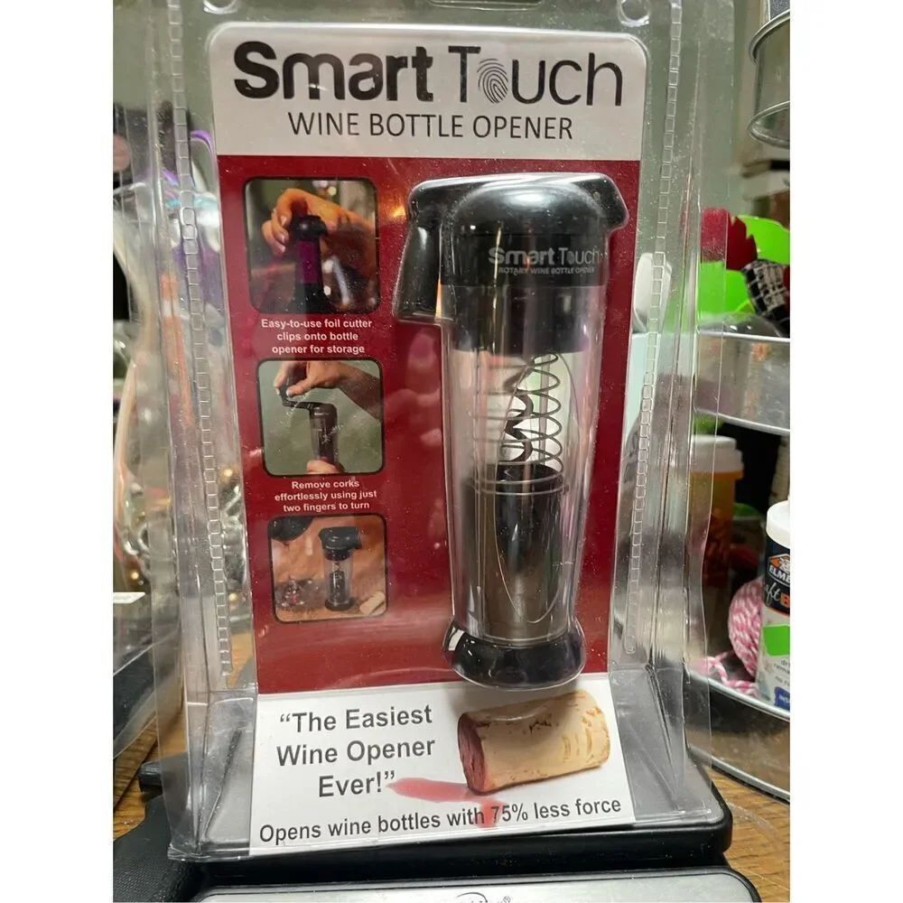 Sealed Smart Touch Wine Bottle Opener With Foil Cutter & Corkscrew